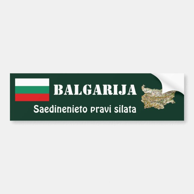 Bulgarische Flagge + Karte Autoaufkleber (Vorne)