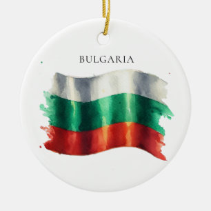Bulgarische Flagge - Nationalismus mit Wasserfarbe Keramik Ornament