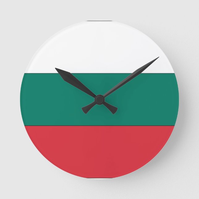 Bulgarische Flagge Runde Wanduhr (Vorderseite)
