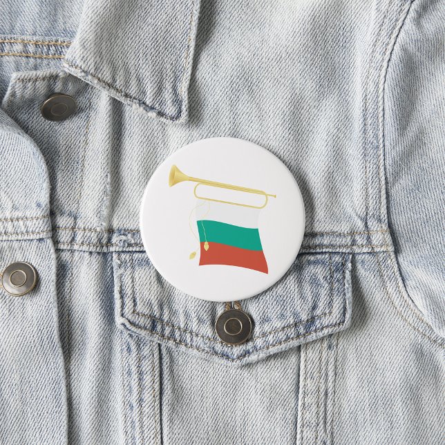 Bulgarische Flagge und Bugle Button (Von Creator hochgeladen)