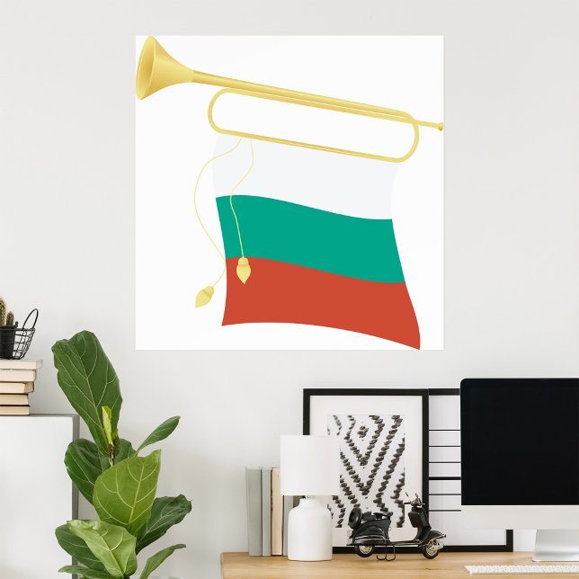 Bulgarische Flagge und Bugle Poster (Von Creator hochgeladen)
