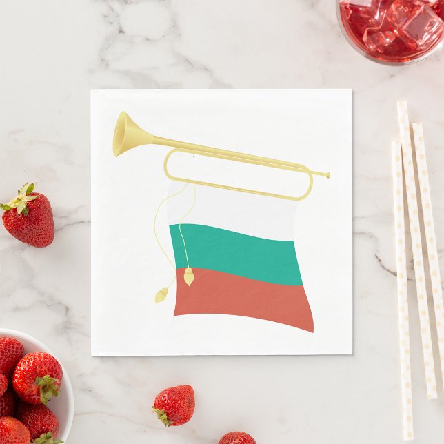 Bulgarische Flagge und Bugle Serviette (Von Creator hochgeladen)