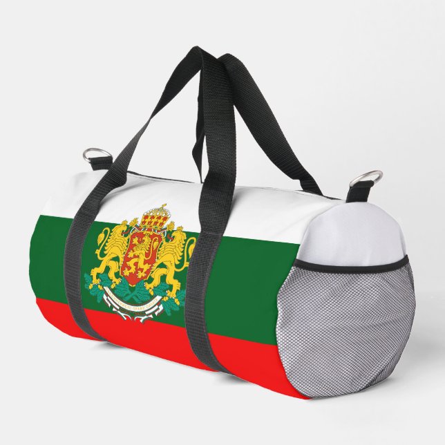 Bulgarische Flagge und Wappen Duffle Bag (Rechte Ecke)