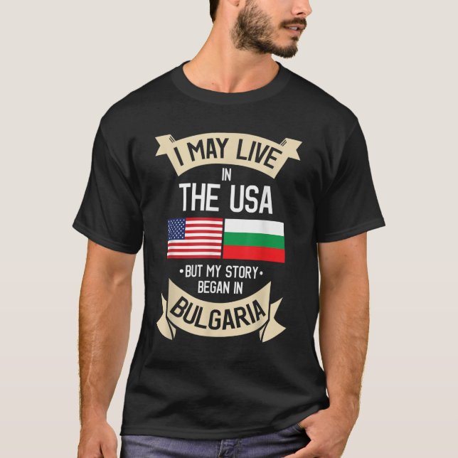 Bulgarische Flagge USA Bulgarische Roots Geschenke T-Shirt (Vorderseite)