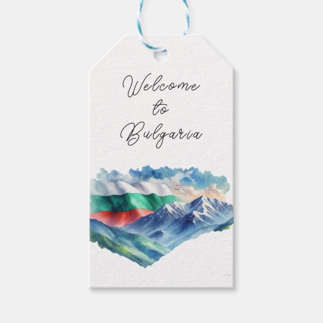 Bulgarische Flaggengebirge Aquarell willkommen Geschenkanhänger (Vorderseite)