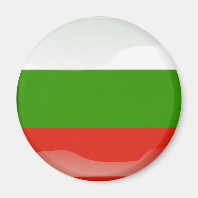 Bulgarische Hochglanzflagge Magnet (Vorne)