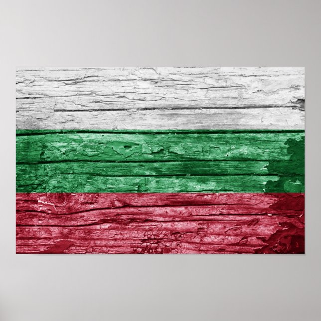 Bulgarische Holzflagge Poster (Vorne)