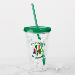 Bulgarische Irische Amerikanische Flagge Shamrock Acryltrinkbecher