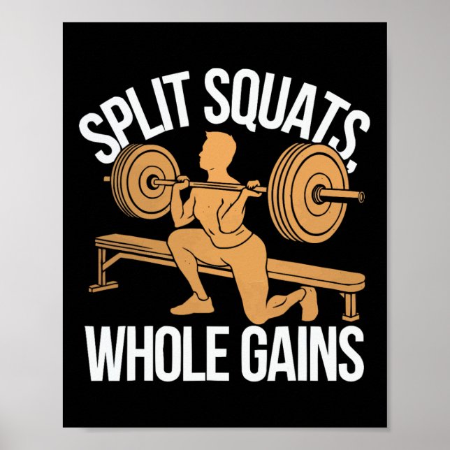 Bulgarische Kniebeugen-Übung Bodybuilding Fitness  Poster (Vorne)