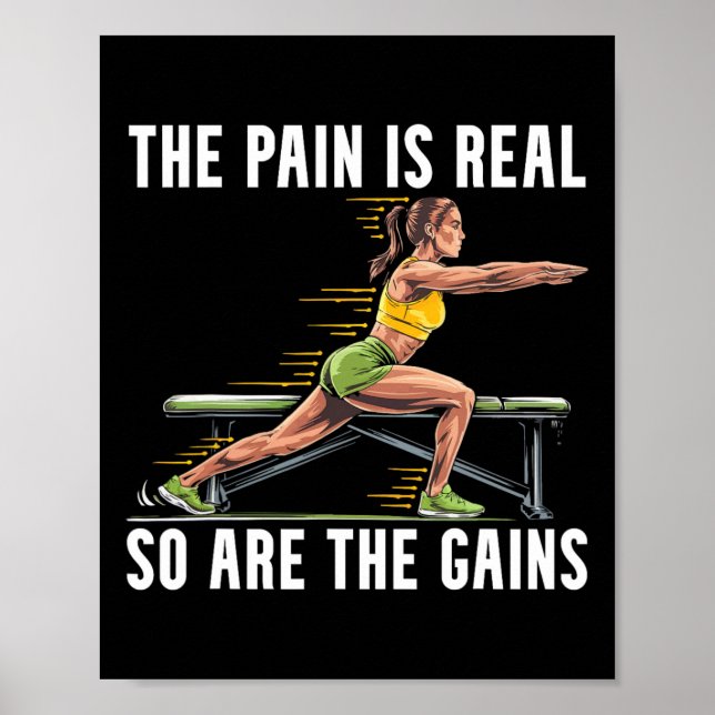 Bulgarische Kniebeugen-Übung Bodybuilding Fitness  Poster (Vorne)