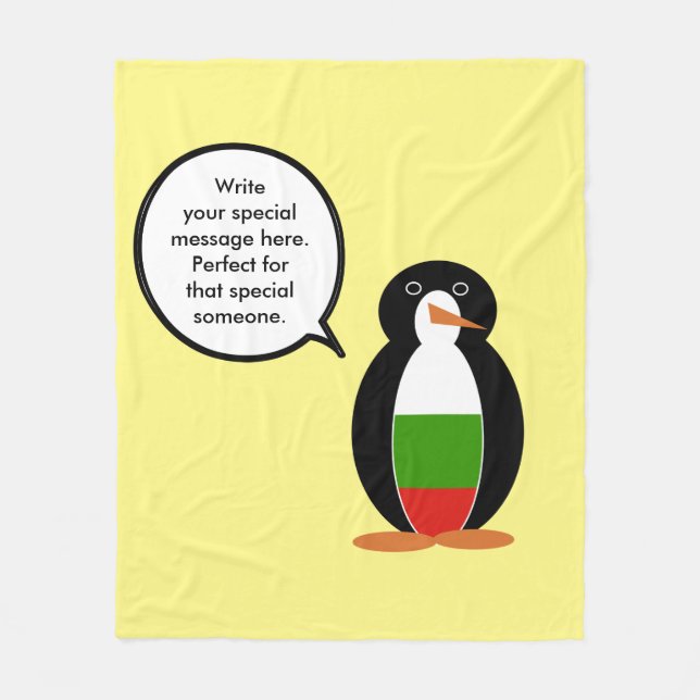 Bulgarische Rednerin Penguin Personalisiert Fleecedecke (Vorderseite)
