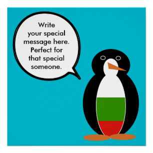 Bulgarische Rednerin Penguin Personalisiert Poster