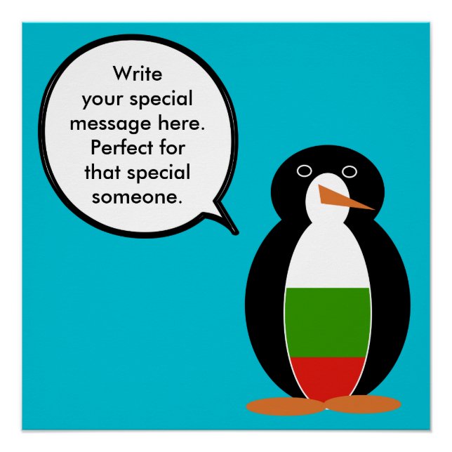 Bulgarische Rednerin Penguin Personalisiert Poster (Vorderseite)