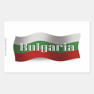 Bulgarische Wave Flag Rechteckiger Aufkleber