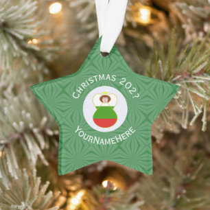 Bulgarischer Engel Weihnachtsflagge Personalisiert Ornament