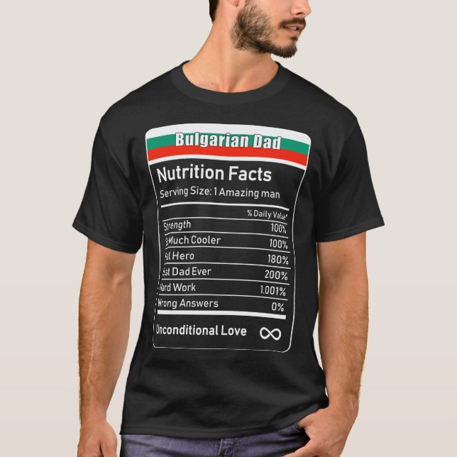 Bulgarischer Vater Ernährung Fakten Vatertag Gesch T-Shirt (Vorderseite)