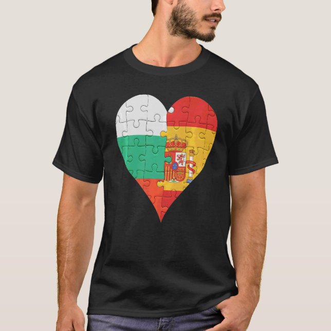 Bulgarisches Flag Herz T-Shirt (Vorderseite)