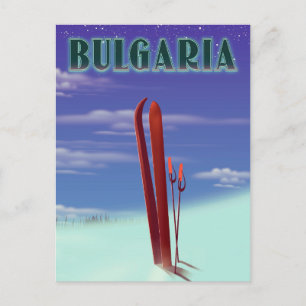 Bulgarisches Skireiseplakat Postkarte