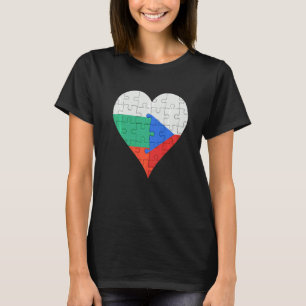 Bulgarisches tschechisches Flaggenherz T-Shirt