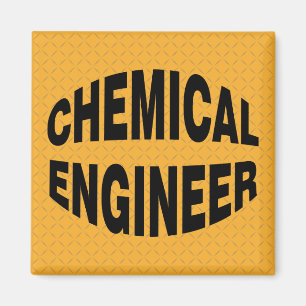 Bulging Black Chemical Engineer Text Magnet