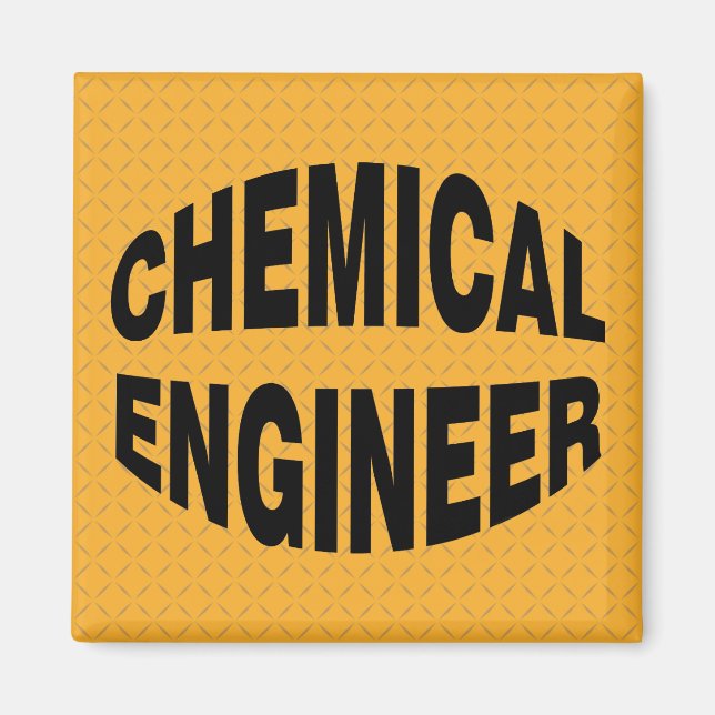 Bulging Black Chemical Engineer Text Magnet (Vorne)