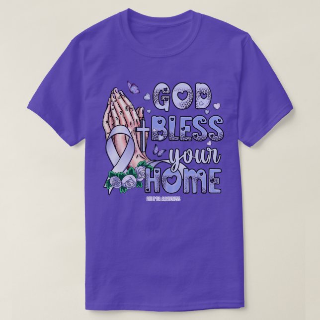 Bulimia Bewusstsein Gott segne Hoffnung T-Shirt (Design vorne)