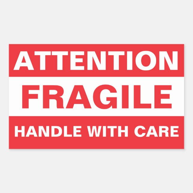 Bulk Attention Fragile Stickers (Handle with Care) (Vorderseite)