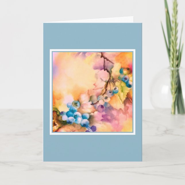 Bulk Blank Greeting Cards | Blueberry Botanical (Vorderseite)