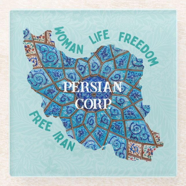 Bulk Weihnachtsgeschenke für Mitarbeiter frei Iran Glasuntersetzer (Vorderseite)