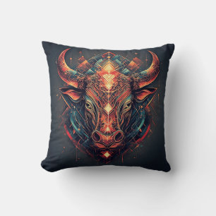 Bull Abstrakt Geometric Kissen