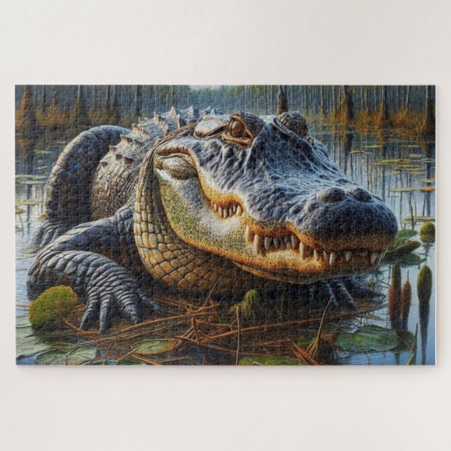 Bull Alligator in Sumpf Puzzle (Horizontal)