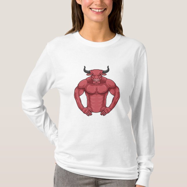 Bull als Bodybuilder extrem T-Shirt (Vorderseite)