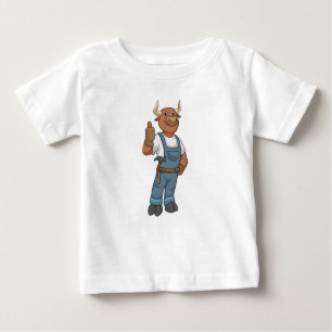 Bull als Handyman mit Hammer Baby T-shirt