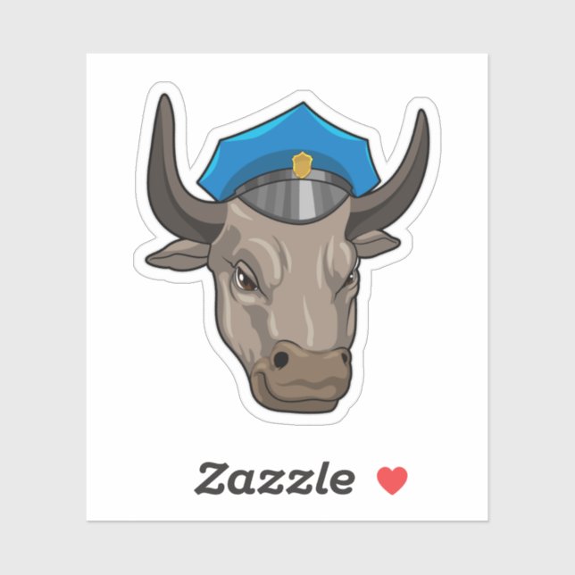 Bull als Polizeibeamte Aufkleber (Blatt)