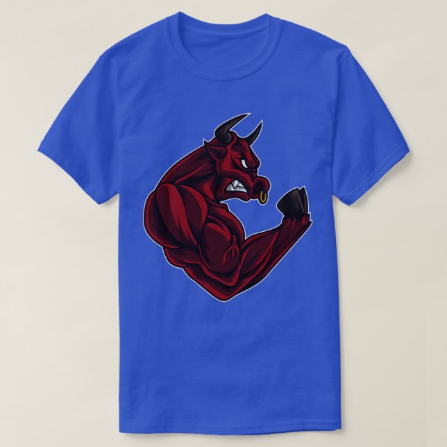 Bull an der Gymnastikschule Fitness Muskeln Power T-Shirt (Design vorne)