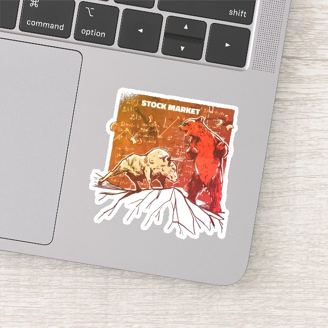 Bull and Bear Day Traders Aufkleber (Detail)