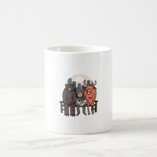 Bull and Bear - Gewitterter Krypto/Bestände Kaffeetasse