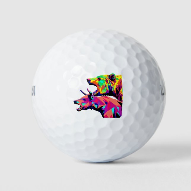 Bull and Bear Stock Trader Golfball (Vorderseite)