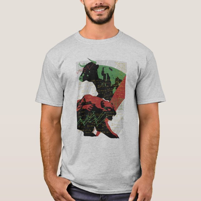 Bull and Bear, Trader, Trader und Aktien T-Shirt (Vorderseite)