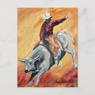 Bull and Rider Postcard Postkarte