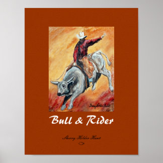 Bull and Rider Print - Maßgeschneidert Poster