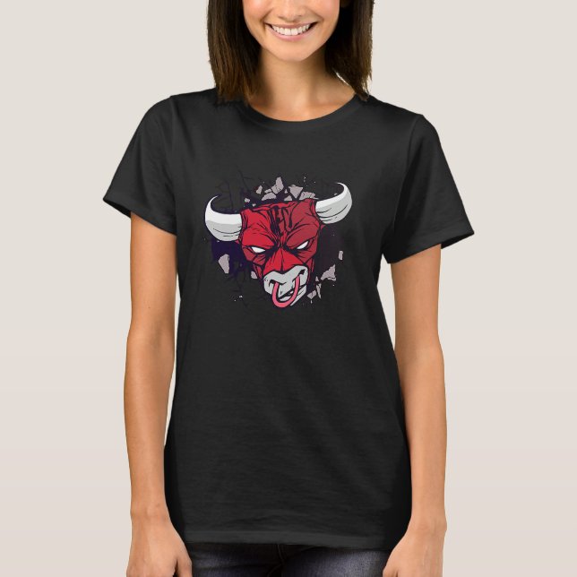 bull angry wall T-Shirt (Vorderseite)