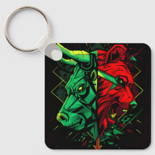 Bull-Bär-Duell der Kräfte Schlüsselanhänger