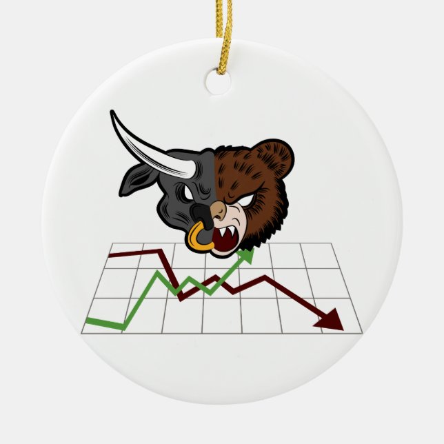 Bull Bear Battle Stock Market Keramik Ornament (Vorne)