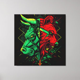 Bull Bear Duel Forces Leinwanddruck