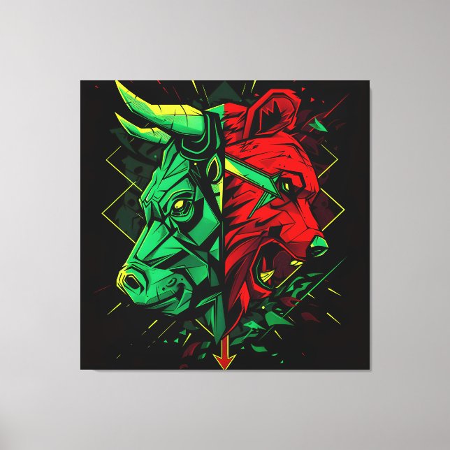 Bull Bear Duel Forces Leinwanddruck (Vorderseite)