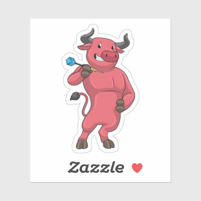 Bull bei Darts mit Dart Aufkleber (Blatt)