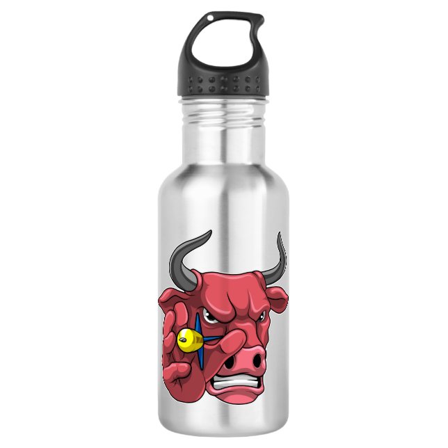 Bull bei Darts mit Dart Edelstahlflasche (Vorderseite)