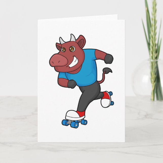 Bull bei Inline-Skaten mit Roller-Skaten Karte (Vorderseite)