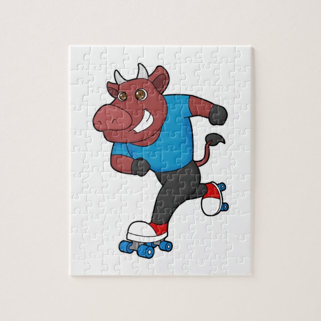Bull bei Inline-Skaten mit Roller-Skaten Puzzle (Vertikal)